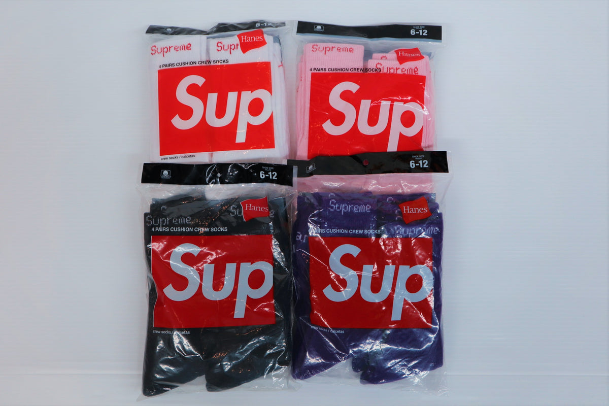 Supreme x Hanes Crew Socks (4 Pack) – lexxoseptboardshop