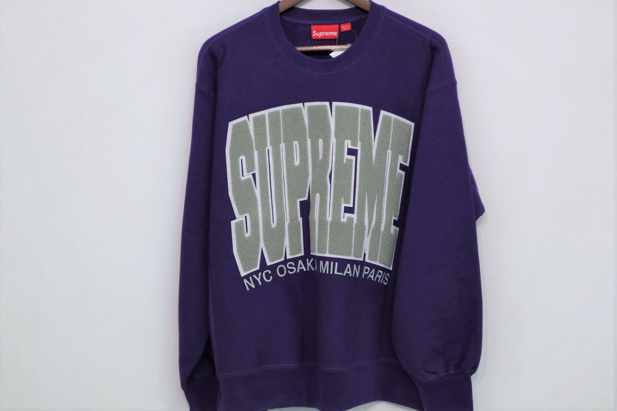 Supreme Cities Arc Crewneck Purple – lexxoseptboardshop