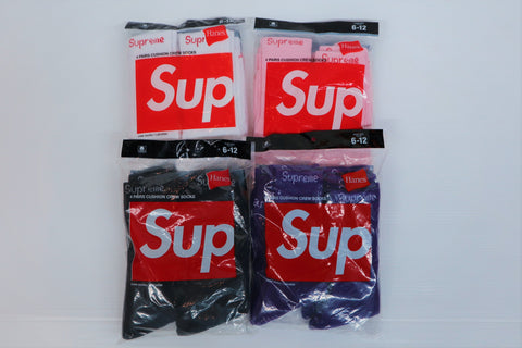 Supreme x Hanes Crew Socks (4 Pack)
